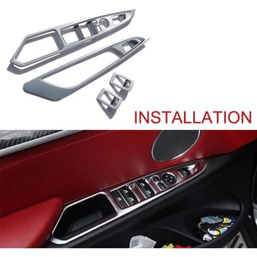JEAZEA 4Pcs ABS Chrome Plate Door Window Switch Button Panel Cover Frame Trim Sticker For BMW X5 X6 2014 2015 2016 2017 2018