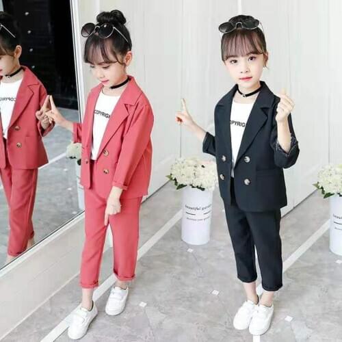 2PCS Set Spring Autumn Tops Coat+ Pants 2019 Baby Girls Clothing Sets Fashion Girl Outfits Kids Girls Sets Age For 3-12 Yrs