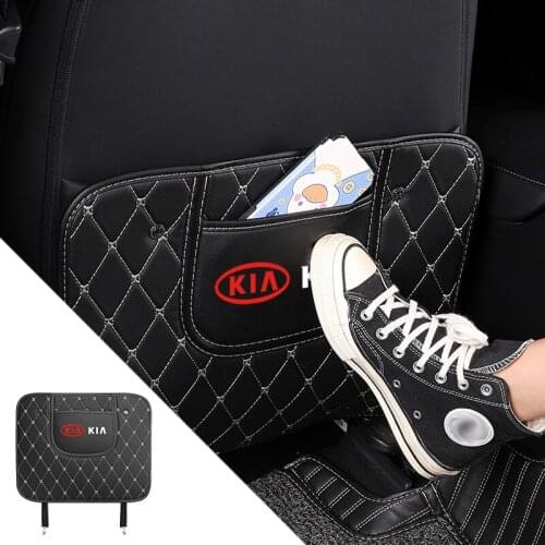 Car Seat Back Logo Anti Kick Mat Tread Protector Pad Accessories For KIA Ceed Sportage Rio K5 Optima Cerato Proceed Venga Sedona