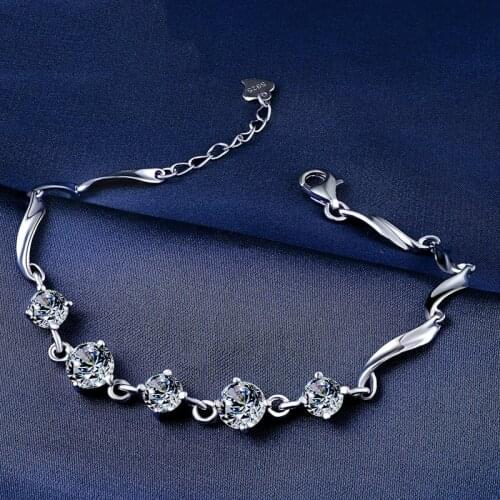 Fashion Bracelet For Women Genuine 925 Sterling Silver Bracelet Jewelry Accessories Anniversary Gift For Lady Party Decoration