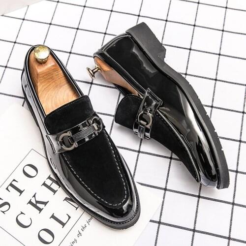 Fashion Causal Men Boat Shoes Bright Party Men Loafers Large Size Comfort Men Leather Dress Shoes Moccasin Homme 38-48