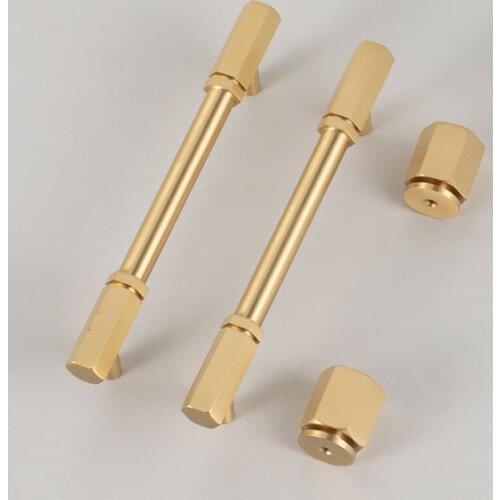 New Retro Industrial Style Solid Brass Handle American Gold Wardrobe Cabinet Door Knob Handles Hole Drawer Furniture Pulls