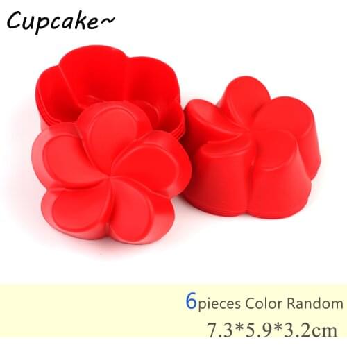 New Silicone Cupcake Molds Food grade silicone Flower mold Non-stick Baking Molds For jelly pudding candy cupcake kitchen tools