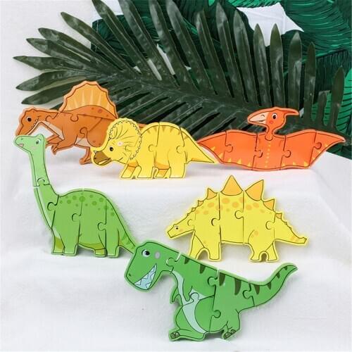 New Childrens Cartoon Three-dimensional Dinosaur 3D Puzzle Early Education Puzzle Baby Shape Matching Puzzle