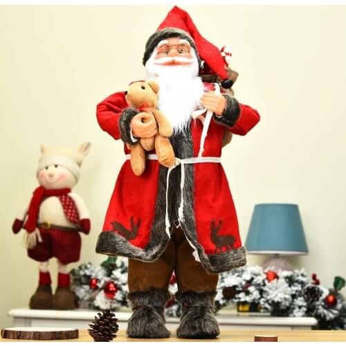New Style 60cm Handmade Santa Claus Doll Santa Gnome Backpack Santa Doll Plush Doll for Christmas Family Table Decorations