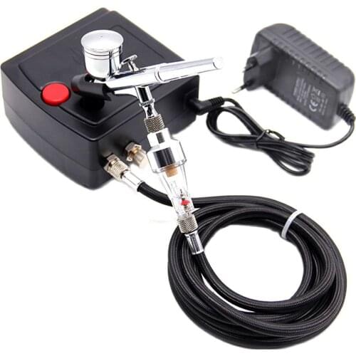 0.3mm Nozzle Spout Gun Double Action Compressor Kit Painted Cake Decoration Gush Model Air Brush Nail Tools Painting Kit