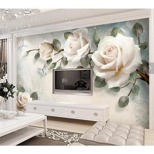 Custom floral wallpaper,modern simple hand painted oil painting flower mural for living room bedroom TV background wallpaper