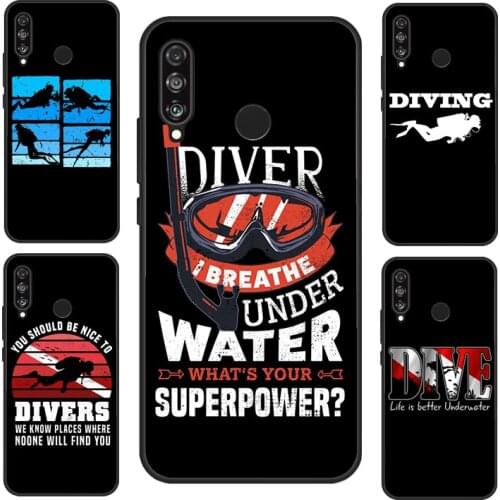 Scuba Diving Quote For Huawei P40 Lite P20 P30 Pro Mate 20 Lite Nova 5T P Smart 2019 Case For Honor 8X 9X 10i