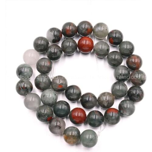 Natural Africa blood stone round beads loose Bead for needlework For Jewellery Making DIY Bracelet hand make gift Necklace