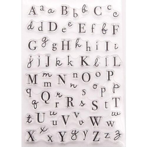 Capital Lowercase Art Letters Clear Stamps for Card Making Decoration and DIY Scrapbooking, 10.5x15.5cm, DIY Stamp