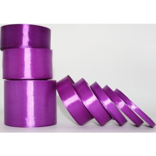 REDJCK 25 Yards Purple Polyester Satin Ribbon For Wedding Party Decoration Webbing Scrapbooks Crafts Gift Packing Belt Ribbons