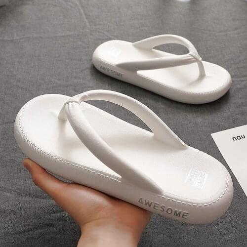 2021 Plus Mens Slippers Thick Platform Flip-Flop Thong Sandals Summer Soft Bathroom Slippers Slides Outdoor Indoor Shoes Women