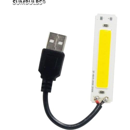 DC 5V USB LED Light Source 2W COB Strip Bar Bulb 60*15mm Warm Cold White 3000K 6500K for DIY Work Lamp