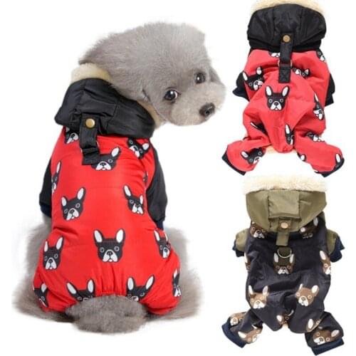 Dog Warm Clothes Outdoor Waterproof Hooded Jacket Pet Dog Coat Jacket Warm Puppy Pet Clothing Chihuahua French Bulldog Clothes
