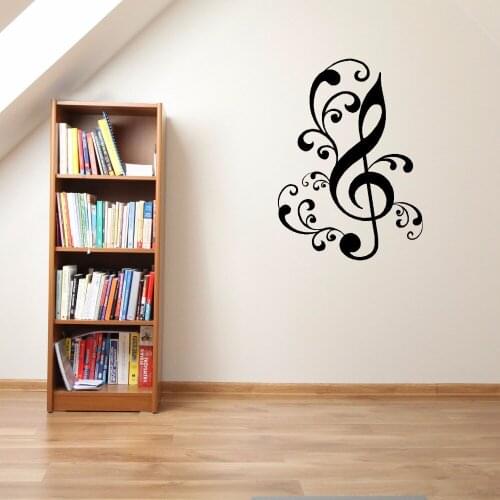 Treble Clef Music Symbol Note Vinyl Wall Stickers for Living Room Home Sweet Decor Removable Wall Decals Music Room Murals YY228