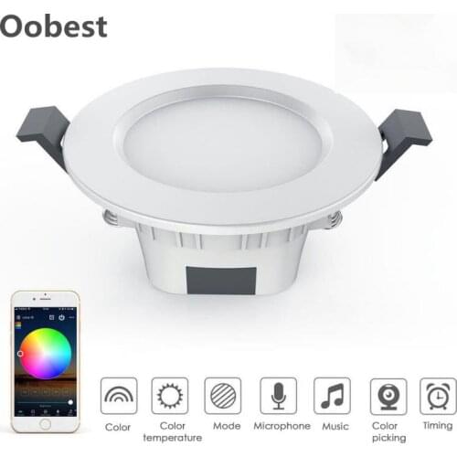 1/2/3/4/5pcs RGBWW WiFi Smart Donwlight 4.5W Bluetooth Recessed Light Bulbs Lamp Indoor Music Spot Lighting Work with Mi App