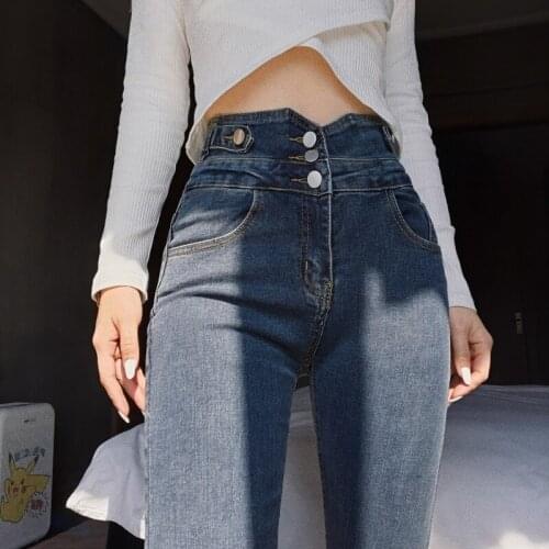 WOMENGAGA 2021 Retro New Elasticity Slimming Pencil Pants Fashion All-match Denim Ankle-Length Skinny Trousers Women 2021 JA8T