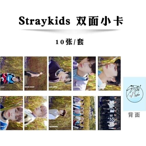10piece/set Kpop stray kids photocard Double print HD photo album stray kids photo card postcard