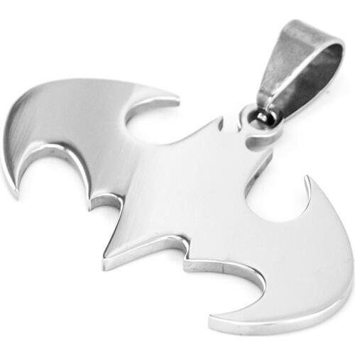 Bat blank tags pendants Stainless Steel Pendant Necklace Fashion Men Women Jewelry Bijoux Gifts high polished 10pcs