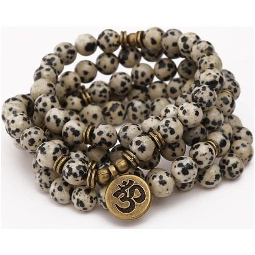 108 beads 8mm elastic adjustable Lotus life tree Buddha OM eye Chakra Reiki agate Onyx Yoga Bracelet necklace rt2d