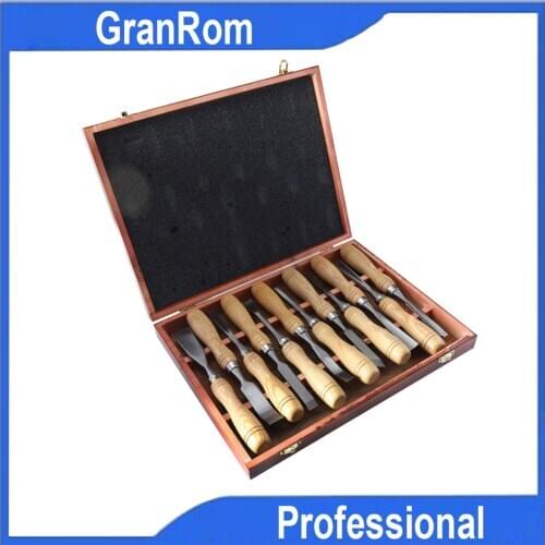 12pcs Carving Knife Set Root Wood Carve Chisels Super Hardwood Handle Chrome Vanadium Steel Woodworking Carving Tools
