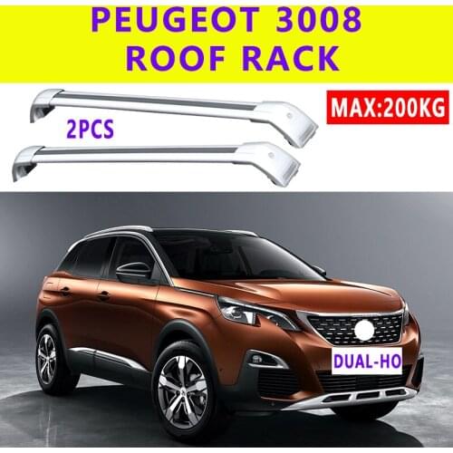 DUAL-HO 2Pcs Roof bars For PEUGEOT 3008 2017 2018 2019 2020 Aluminum Alloy Side Bars Cross Rails Roof Rack Luggage Carrier