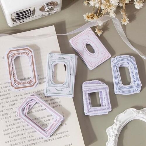 30 pcs Vintage Frame Memo Pad Message Notes Decorative Retro Label Notepad Material Paper Stationery Office Supplies