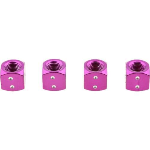 4x Dice Tyre Wheel Rim Tire Air Valve Stem Cap Cover Car Motorcycle Purple