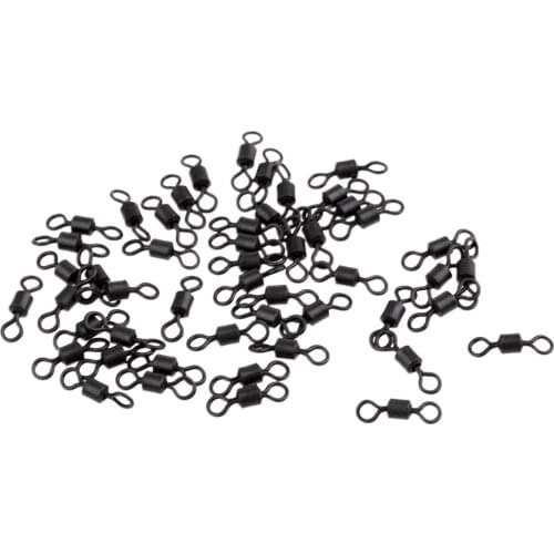 50 Pieces Fishing Ball Bearing Barrel Rolling Swivel Bearing Lures Connector Solid Ring Size 4# Fishing Hook Accessories