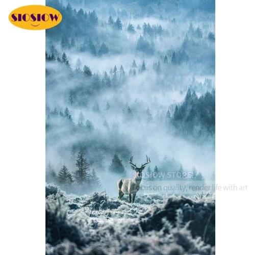 5d Diamond Bead Embroidery Elk Diamond Painting Deer In The Snow Kits With Square Beads Full Round Home Decoration Unique Gifts