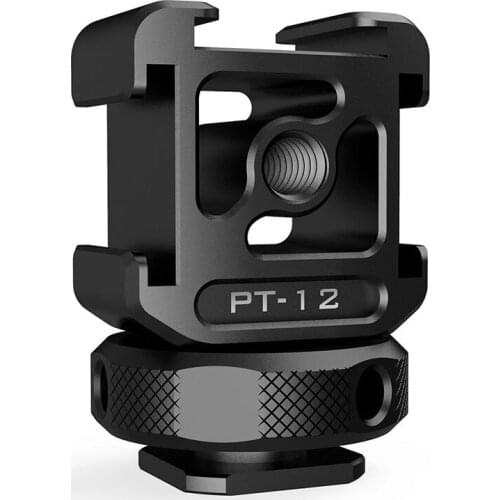 Ulanzi PT-12 Triple Cold Shoe 1/4'' Screw Adapter Extend Microphone Fill Light Monitor Magic Arm DSLR Camera Accessories