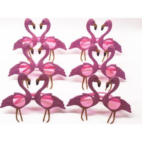 Flamingo Party Supplies and Decor Glittered Sunglasses Party Glasses Hawaiian Tropical Party Accessory Dress Costume Photo Props
