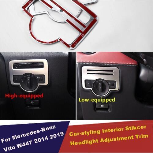 UBLUEE Accessories Fit for Mercedes-Benz Vito W447 2014-2019 Car Styling Interior Headlight Adjustment Cover Trim