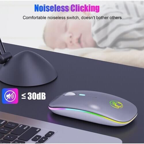 RGB Rechargeable Bluetooth Mouse Wireless Silent USB Ergonomic Light Mouse Gaming Optical PC Mice for Laptop LED Backlit