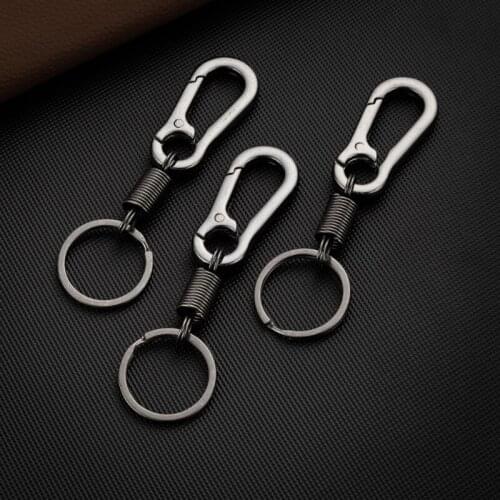 Keychain High Quality Strong Carabiner Shape Keychain Climbing Hook Key Chain Rings Stainless Steel Man Gift Car Accessories