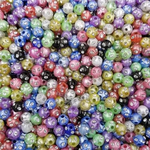 100PCS 8mm Round bead Candy Color Diamond Crystal Rhinestone Loose Beads DIY Jewelry Making Accessories Necklace Bracelet Making