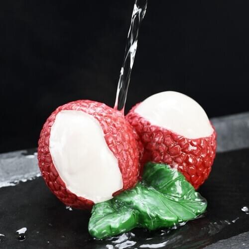 Resin Color Changing Fruit Two Litchi Tea Pet Teaware Tea Set Accessory Kung Fu Tea Ceremony Household Office Decorative