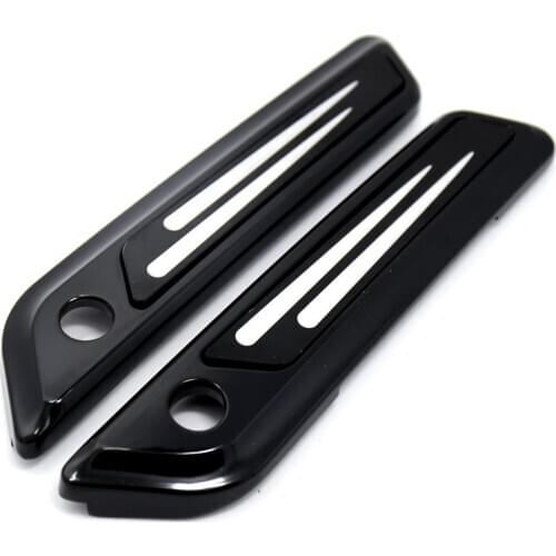 Black Hard Saddlebag Latch Cover+Shallow Cut Guards For Harley Touring 14 15 16 17 Models