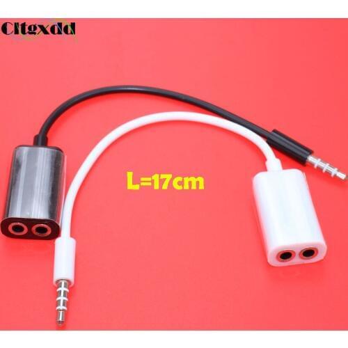 Cltgxdd 3.5 mm Earphone Jack Audio Cable Micphone Y Splitter 1 male to 2 Female Lovers headphone Cord for iphone ipad Laptop PC