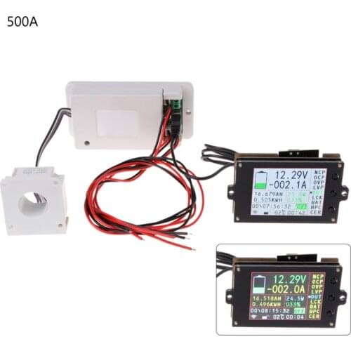DC 500V 100A 200A 500A Wireless Voltmeter Ammeter Coulometer Battery Power Meter LX0C