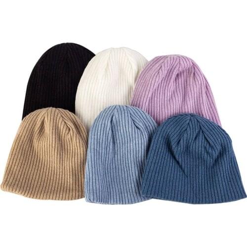 Childrens Cotton Solid Color Ribbing Beanies Baby Soft Casual Elasticity Boys Girls Caps Toddler Fashion Skullies Hats Bonnet