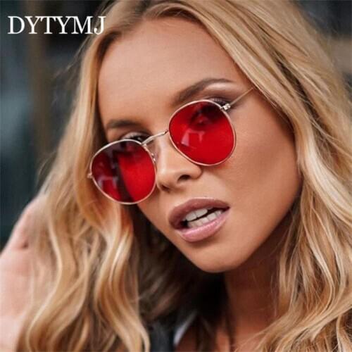 DYTYMJ Classic Round Sunglasses Women/Men Brand Designer Sunglasses Women Alloy Mirror Sun Glasses Vintage Oculos Luxury Shades