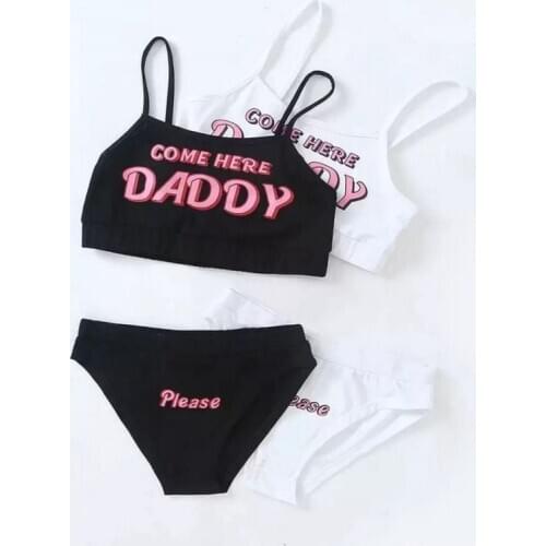2021 Women 2Pcs Sexy Lingerie Sets Letter Printed Vest Tops + Underpants Pajamas Set Nightwear Sleepwear Clothing Sets