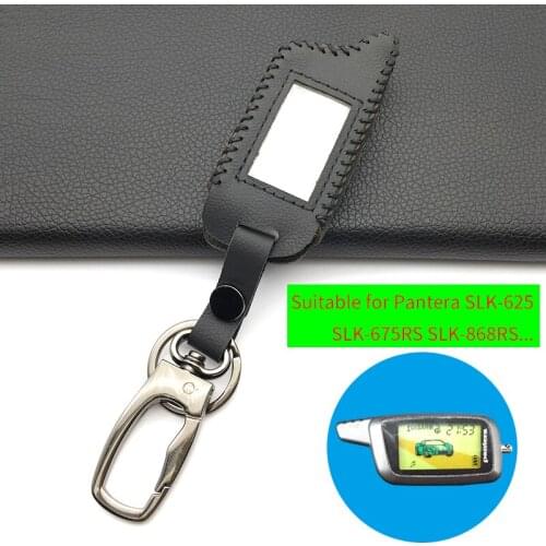 Leather Key Case Protector Cover for Pantera Keychain SLK 600 625 650RS 675RS 300 400 868 Two Way Car Alarm Remote Control LCD
