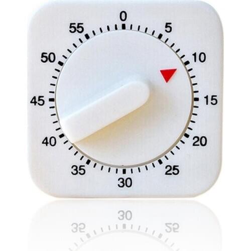 60 Minutes Kitchen Timer Count Down Alarm Reminder White Square Mechanical Timer for Kitchen
