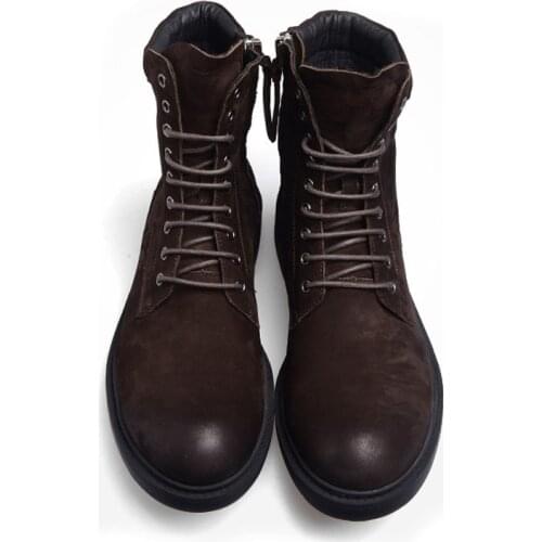 British Style Winter New Warm Shoes Men Genuine Leather Boots Male Shoes Round Toe Lace Up Motorcycle Biker Shoes Tooling Boots