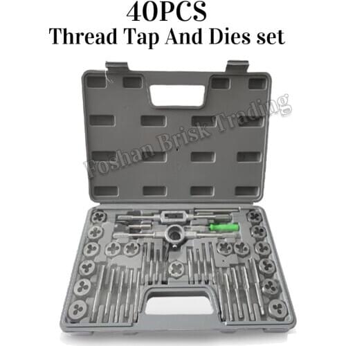 40pcs/20pcs High Quality Tap And Die Set Thread Tap And Dies Adjustable Tap Wrench 1/8-1/2 3mm-12mm Screw Tap Hand Tool Set