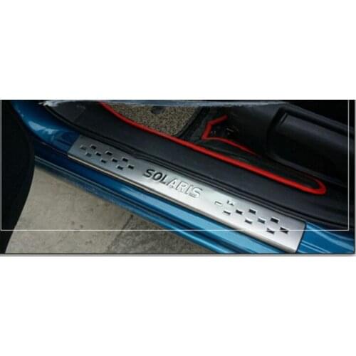 For Hyundai Solaris 2011-2018 Stainless Door Sill Strip Welcome Pedal Car Styling Sticker Auto Accessories 4 Pcs