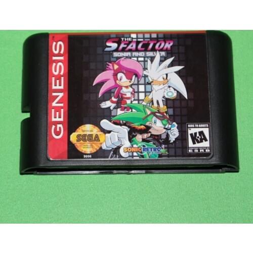 The S Factor Sonia And Silver Game Cartridge Newest 16 bit Game Card For Sega Mega Drive / Genesis System