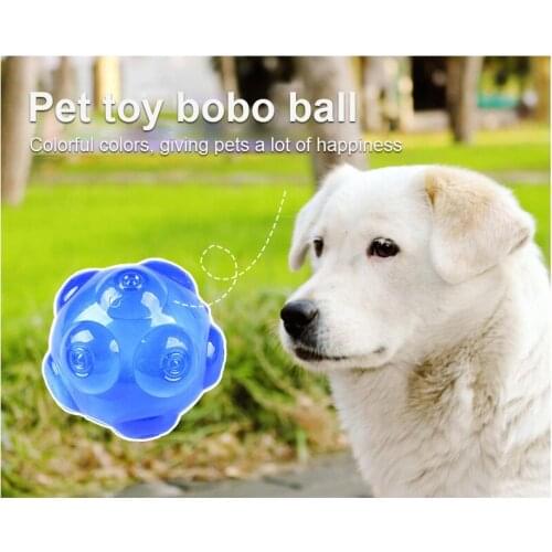 NEW Dog Gnaws Toy Ball Elastic Ball Dog Bite Voice Toy Chew Teething Ball Interactive Puppy Training Fun Pet Supplies